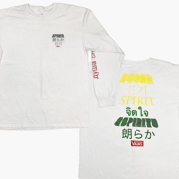 VANS "Spirit" Long-Sleeve Graphic Print T-Shirt (White | Size XL) - Picture 1 of 9